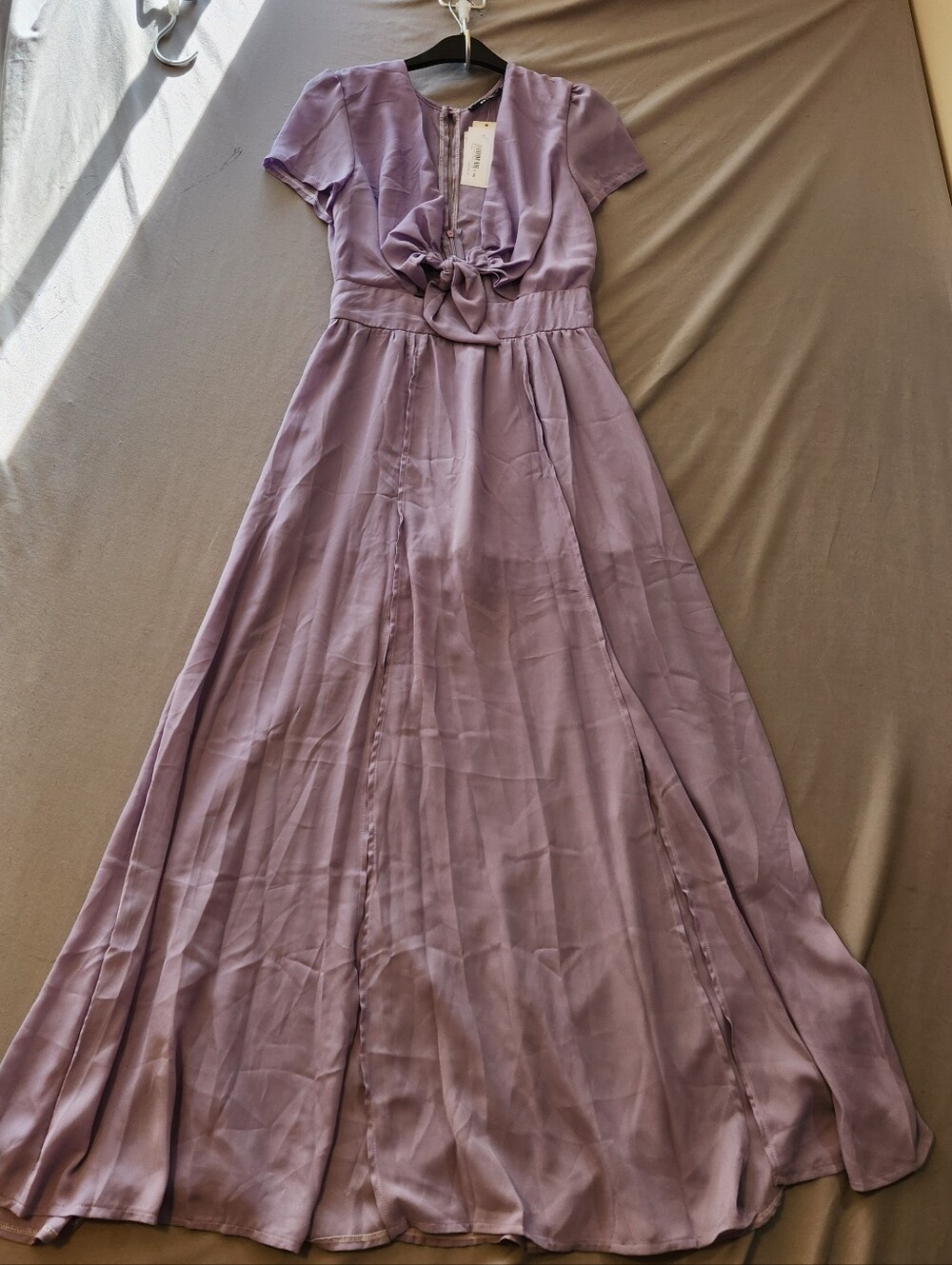 TFNC Lavender Tie-Front Maxi Dress Size Small